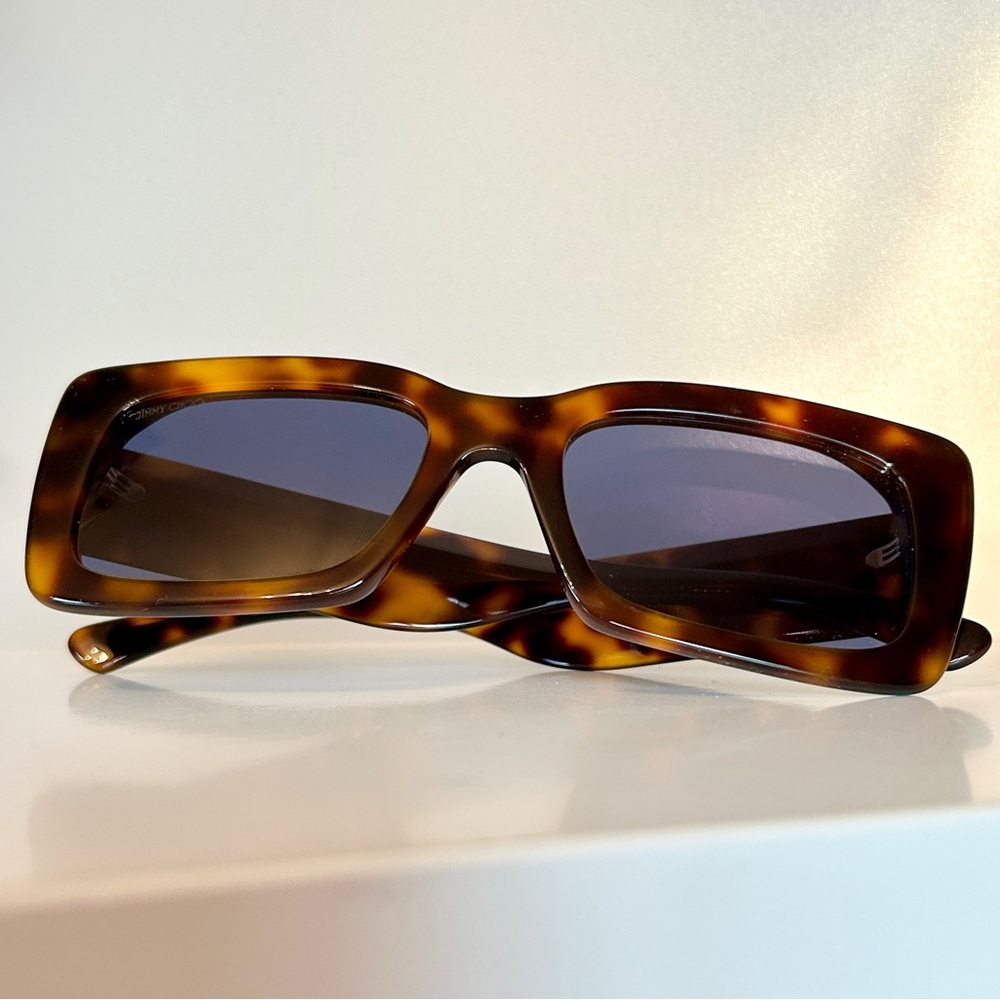 Jimmy Choo tortoise shell sunglasses square frame brown luxury designer y2k styl